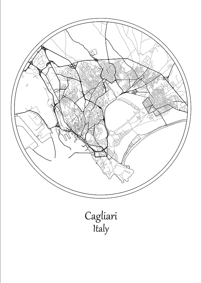 Cagliari Map Italy
