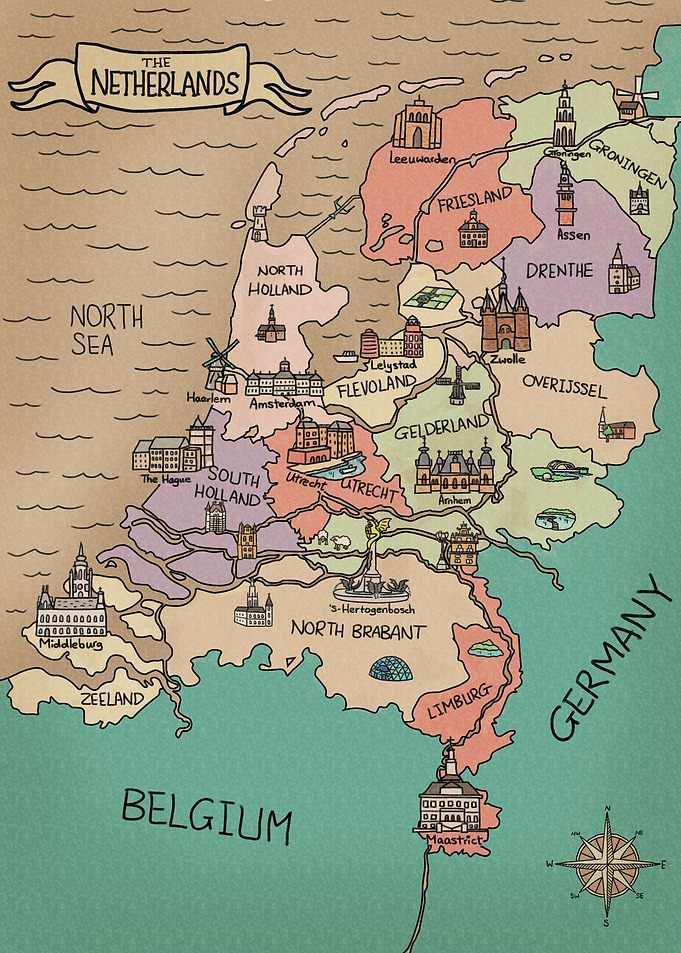 Vintage Colorful Map