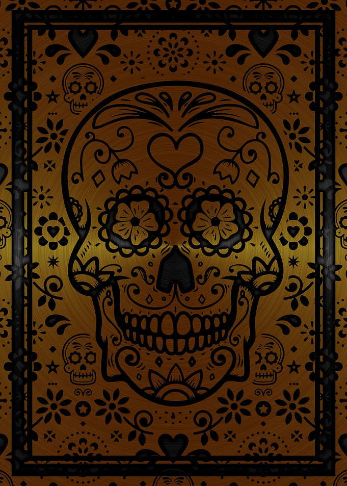 Gold sugar skull