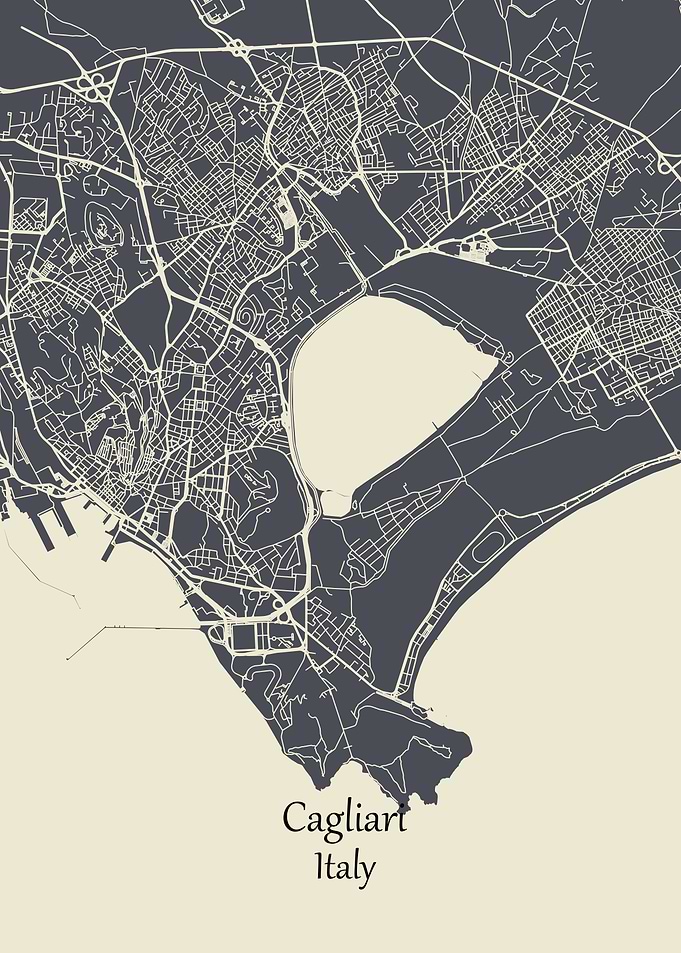 Cagliari Map Italy