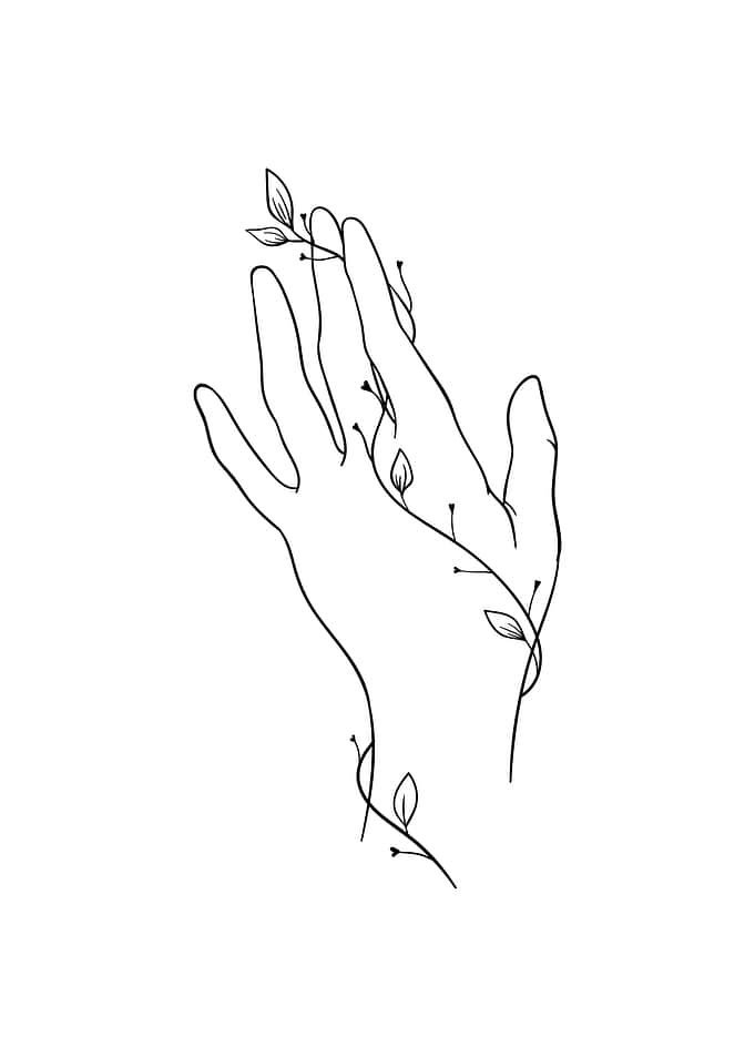 Minimalist Line Art Hands