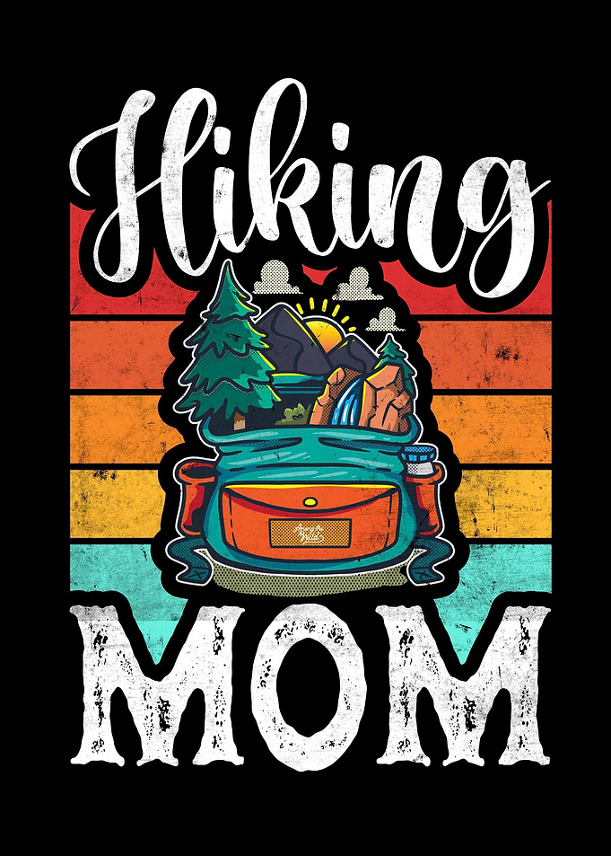 Hiking Mom Retro Sunset