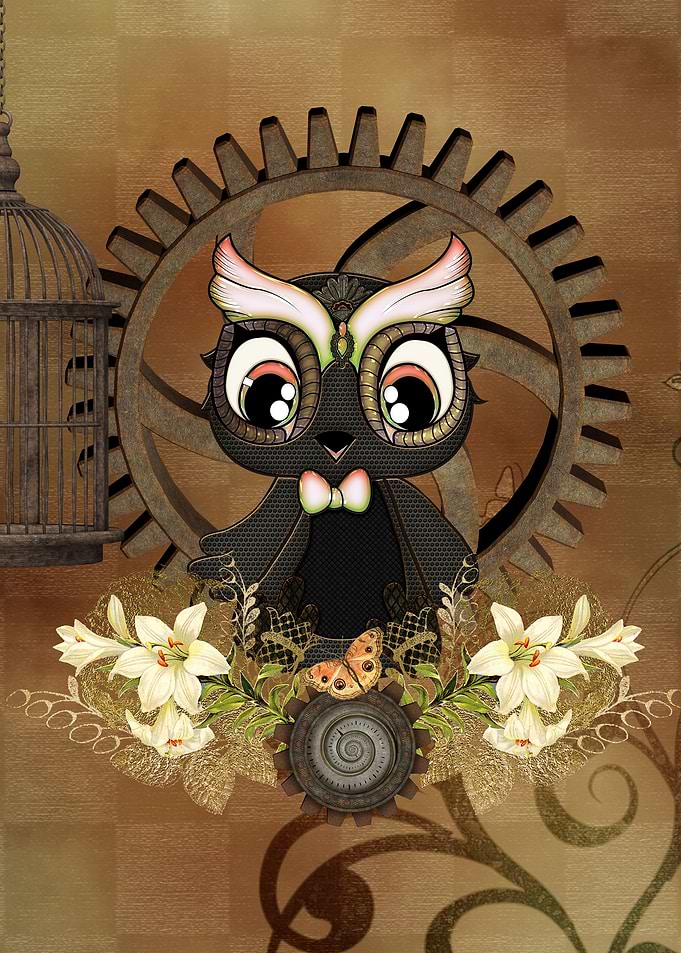 Little steampunk owl