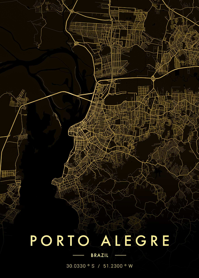 Porto Alegre City Map Gold