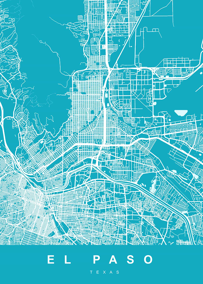 EL PASO City Map Texas