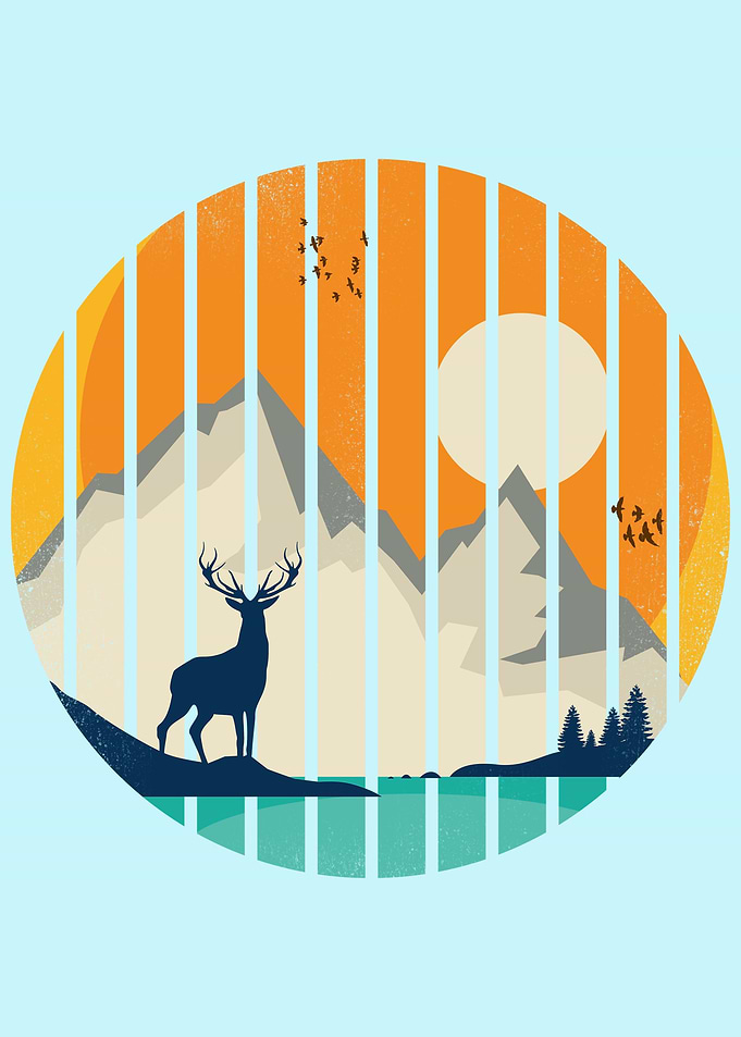 A Deer Sunset