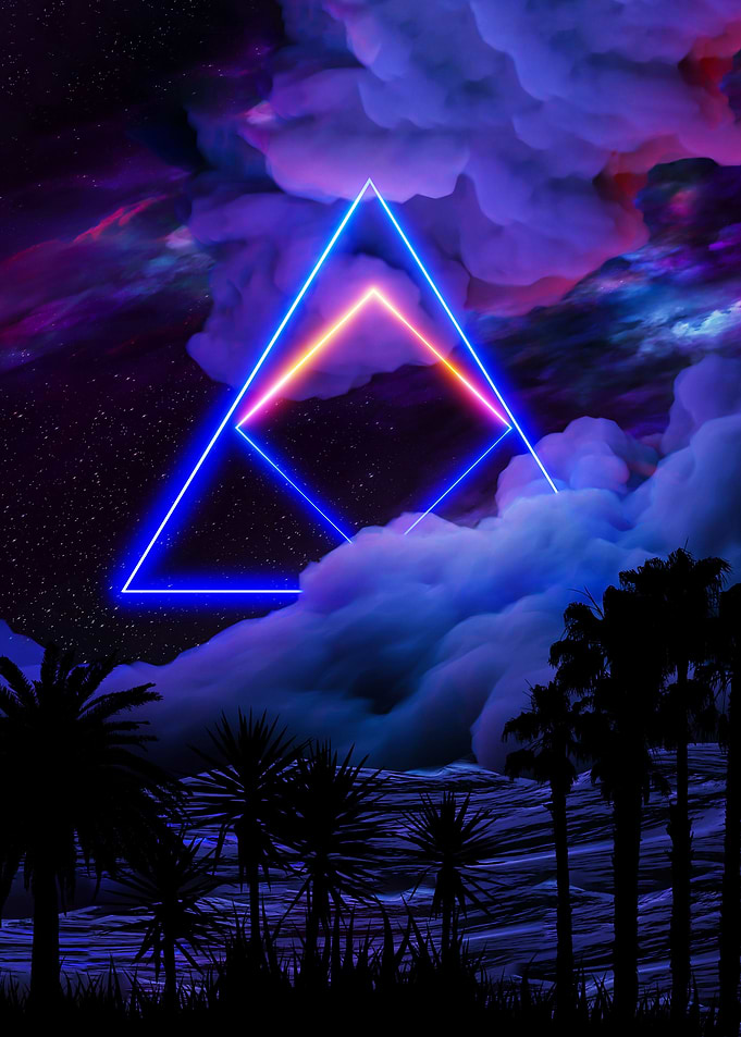 Neon palms landscape