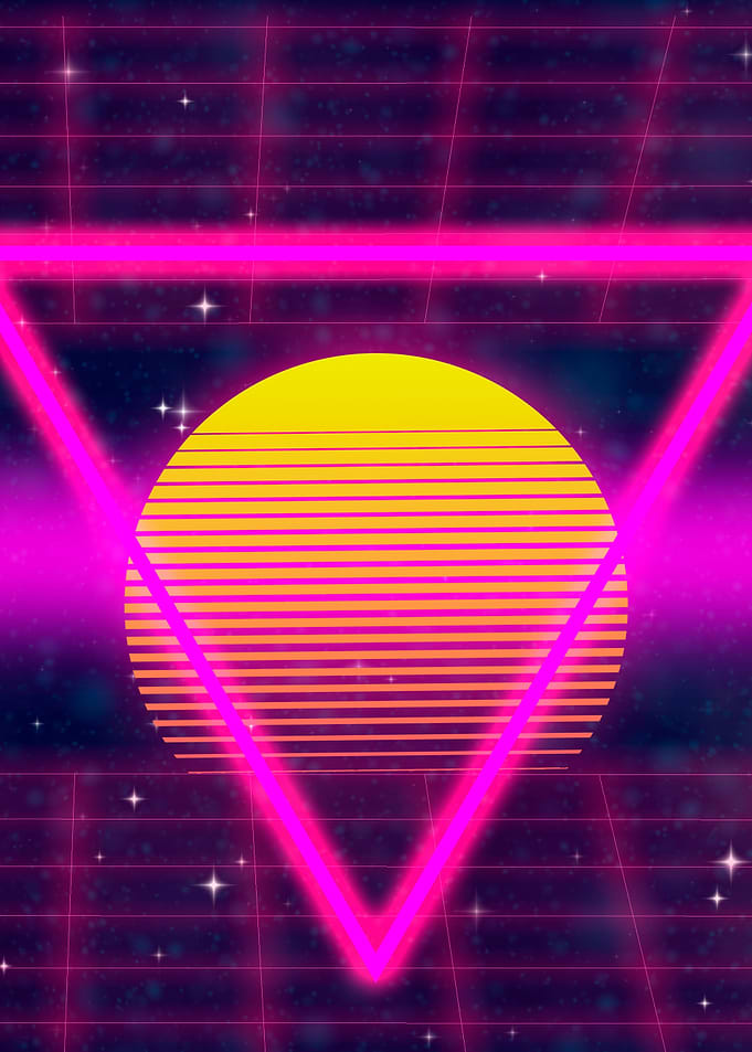 Art retro poster of 80s