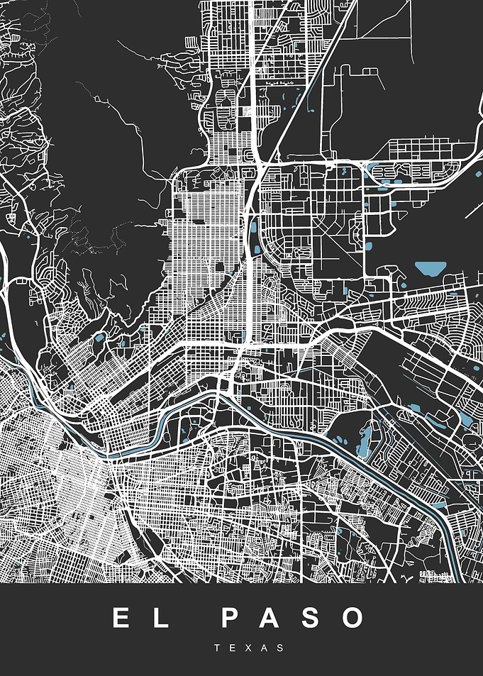 EL PASO City Map Texas
