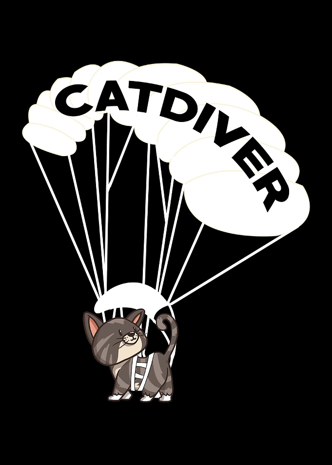 Skydiving Cat Gift Coach