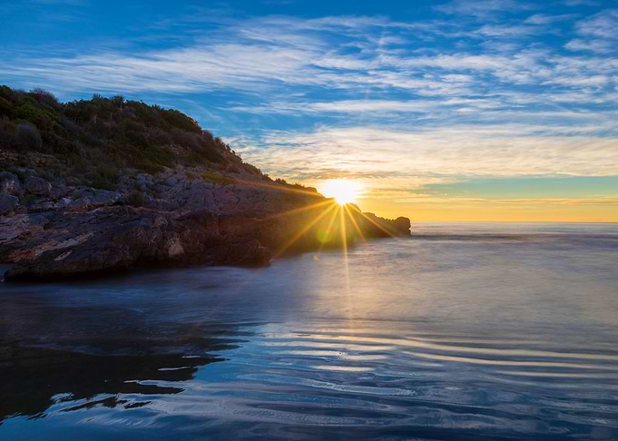 Sunrise at sea