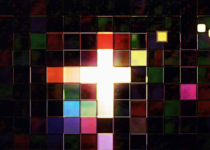 Abstract squares cross glo