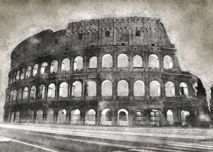 Sketch of Rome Colosseum
