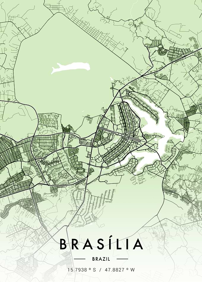 Brasilia City Map Green