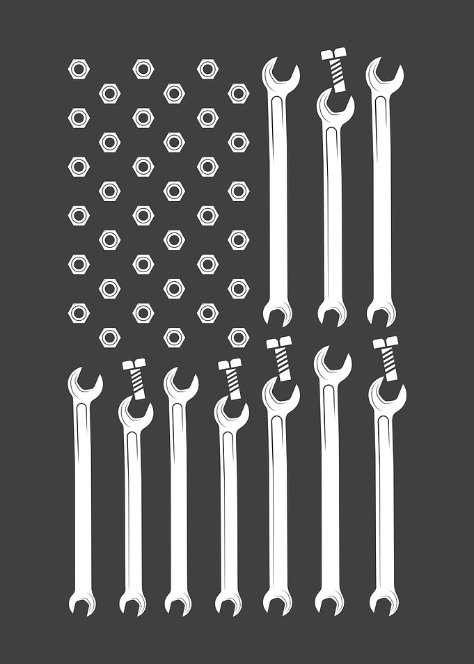 MECHANICS FLAG US FLAG Car