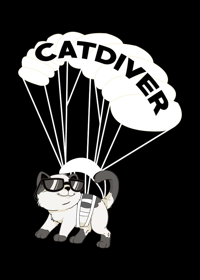 Skydiving Cat Gift Coach