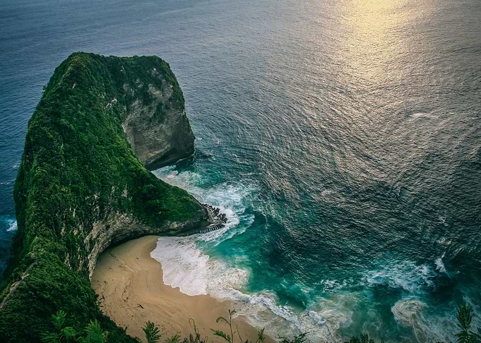 Coast with island