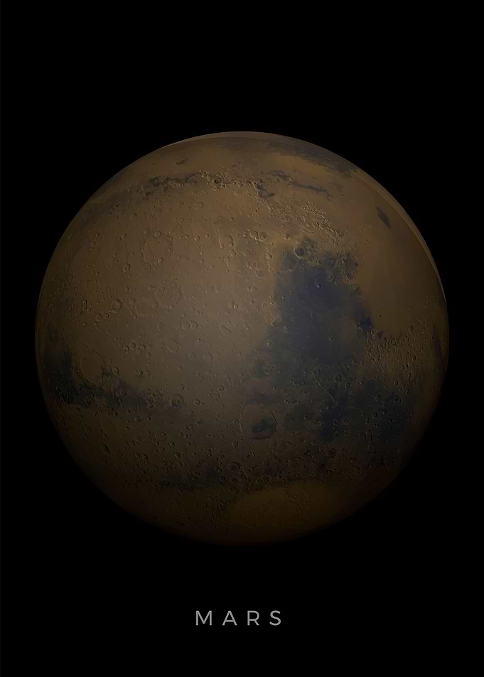 mars planet space poster