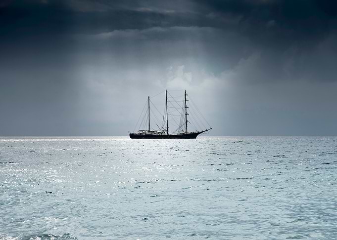 Ship on the sea