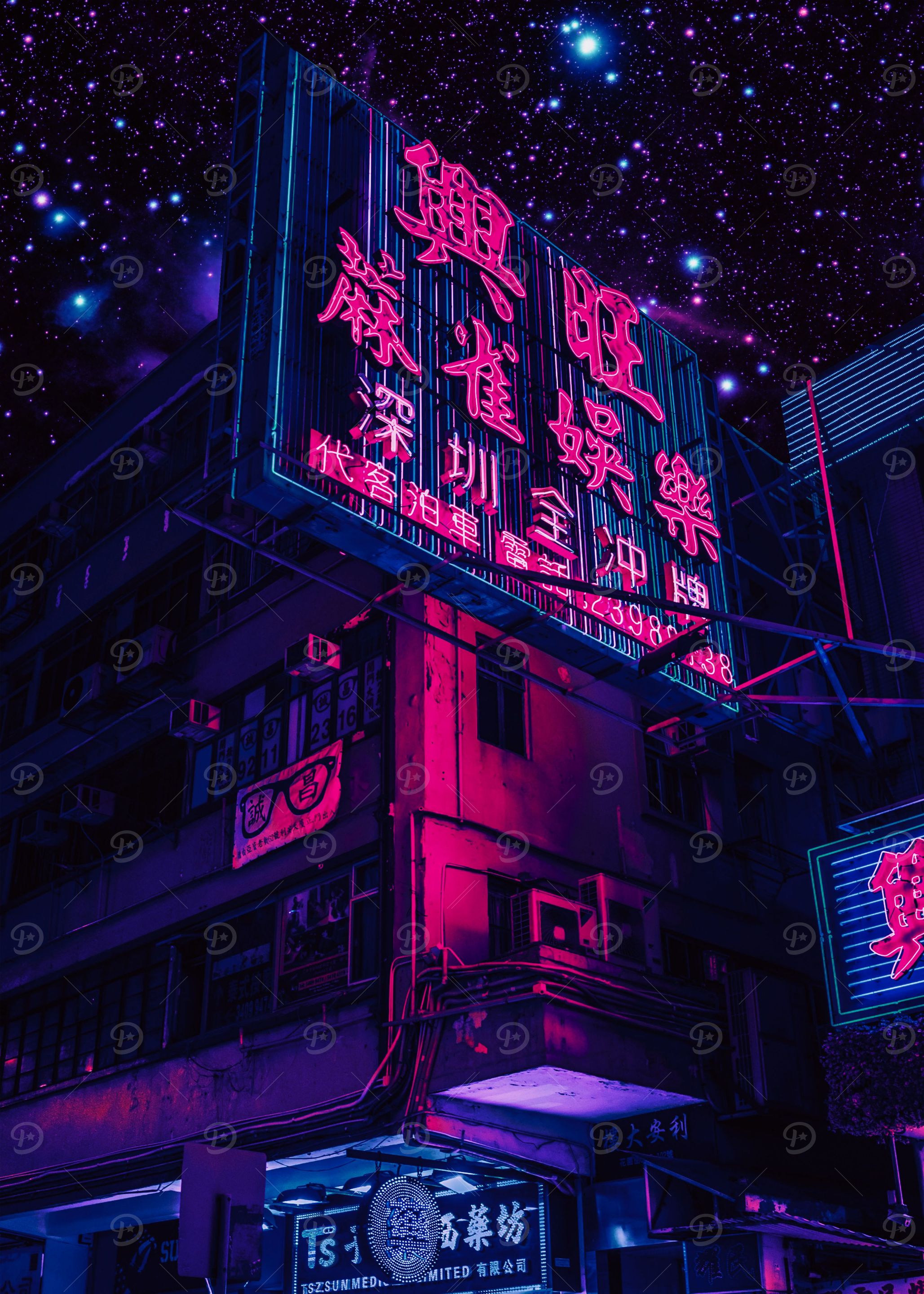 Neon Night City In Japan