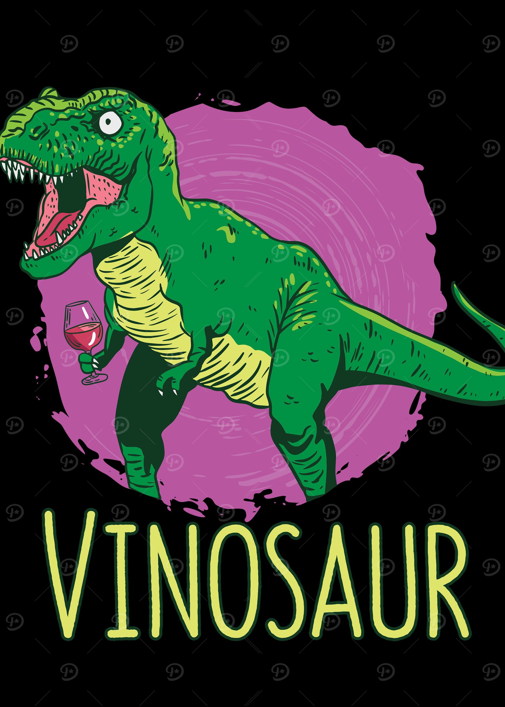 Wine Drinking TRex Dino