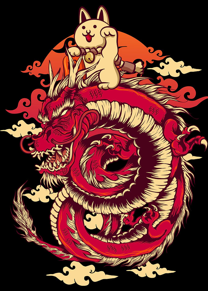 Japanese Dragon Neko
