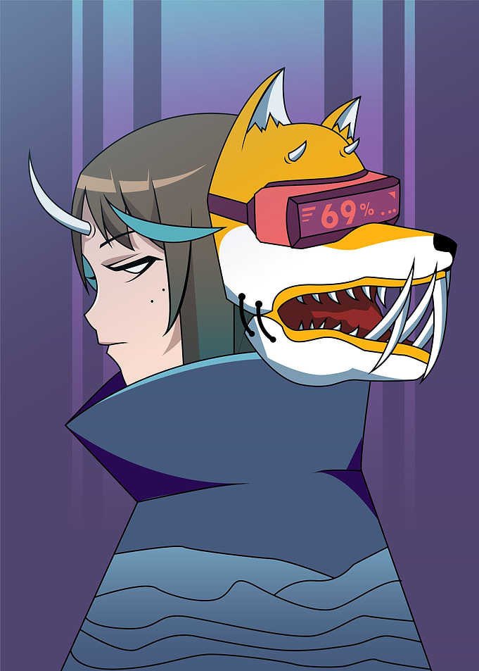 Cyberpunk Retro inu