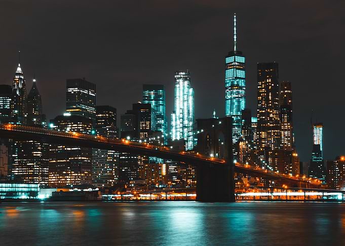 New York City at night USA