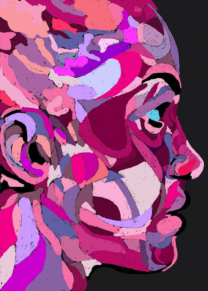 Face in pop art style