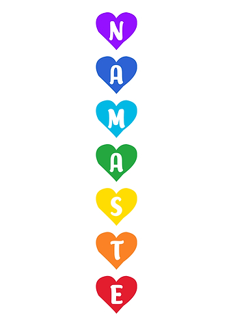 NAMASTE Chakra Hearts