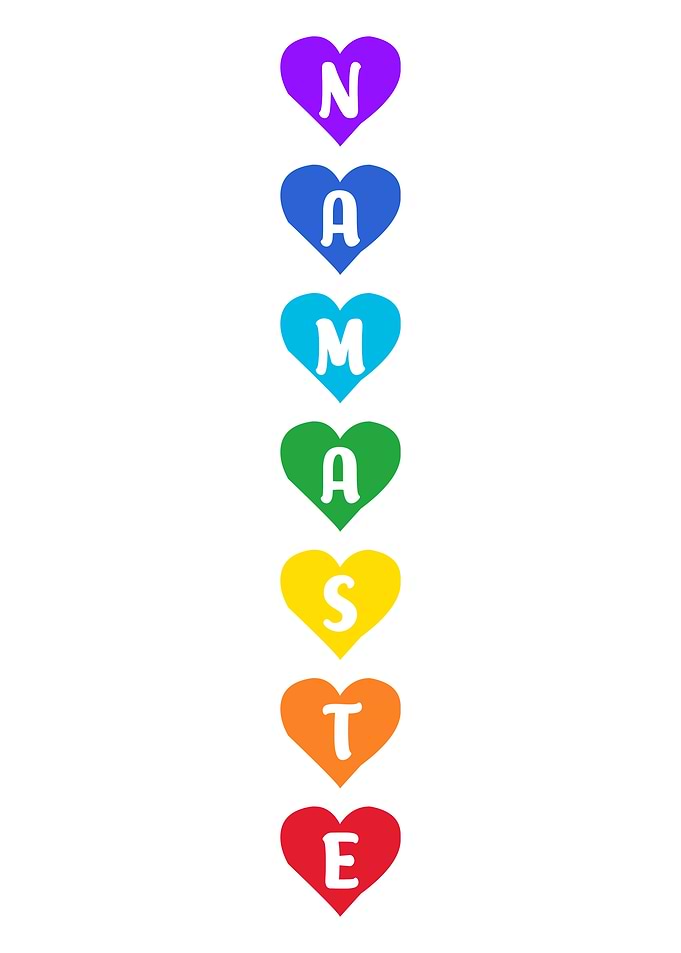 NAMASTE Chakra Hearts
