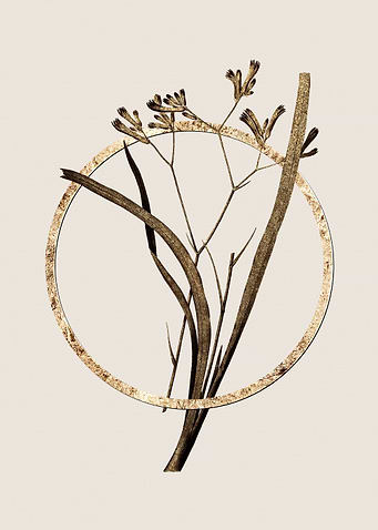 Gold Glitter Flower Circle