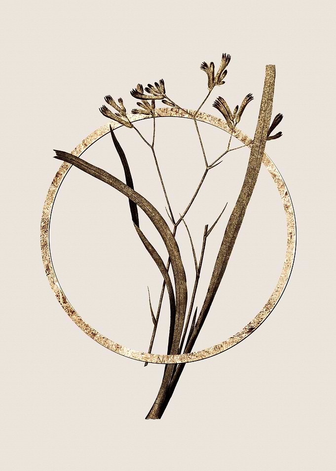 Gold Glitter Flower Circle