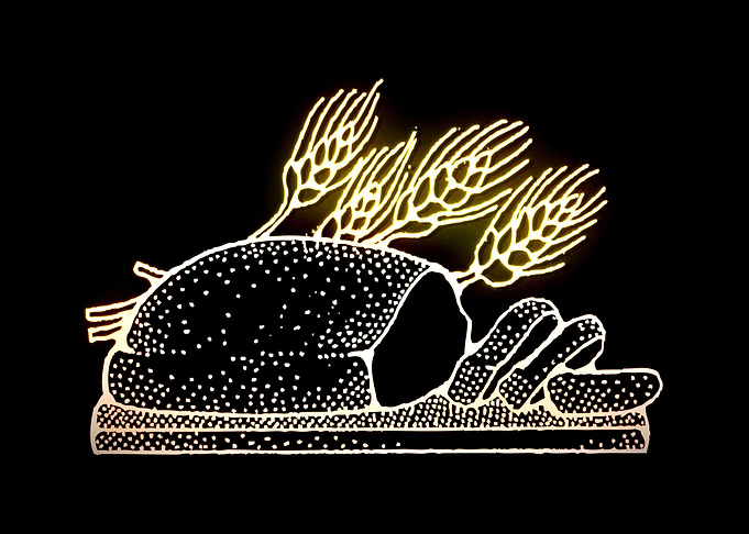loaf of bread neon