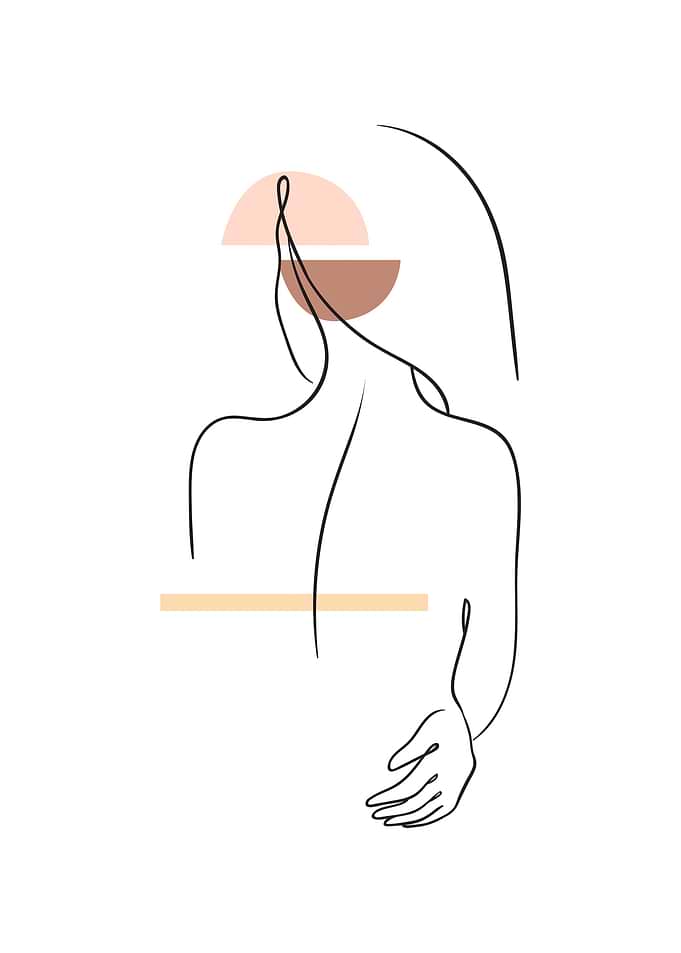 Female Line Art Back