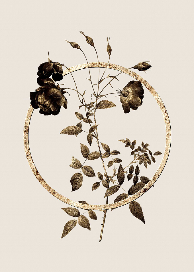 Gold Rose Circle Flower