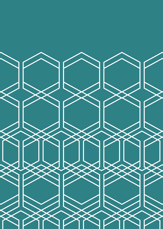 Blue hexagon art