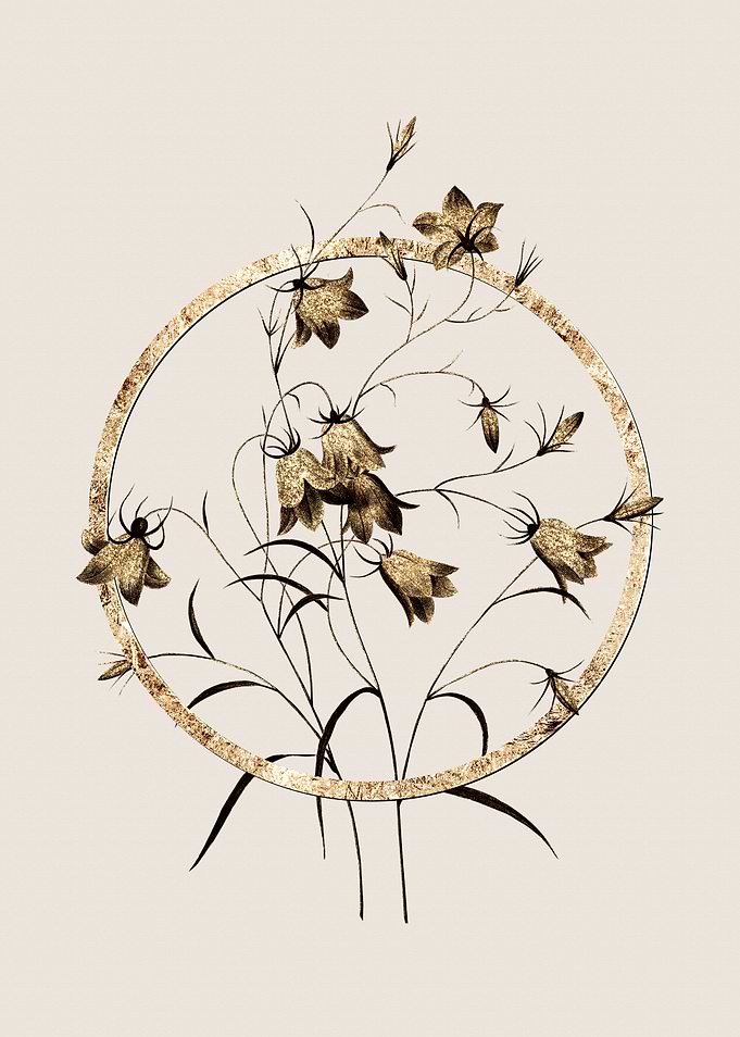 Gold Geometric Floral