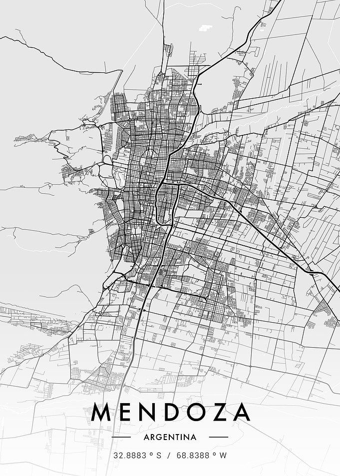 Mendoza City Map White