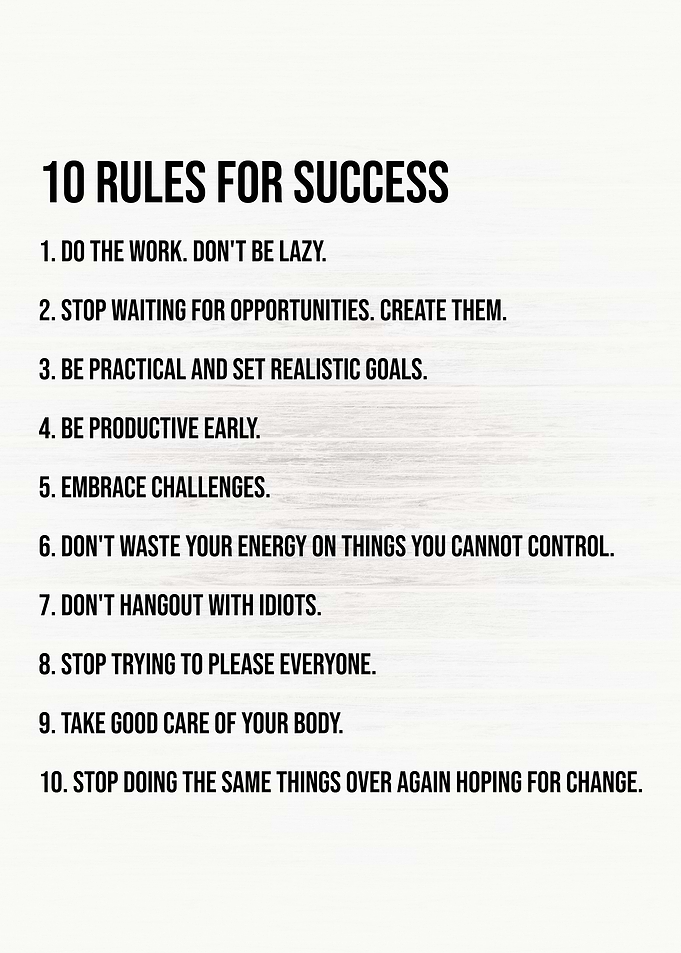 10 Rules For Success