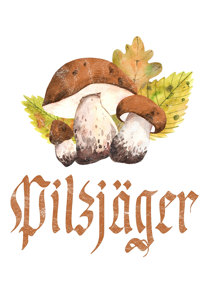 Pilzsammler Motiv Wald