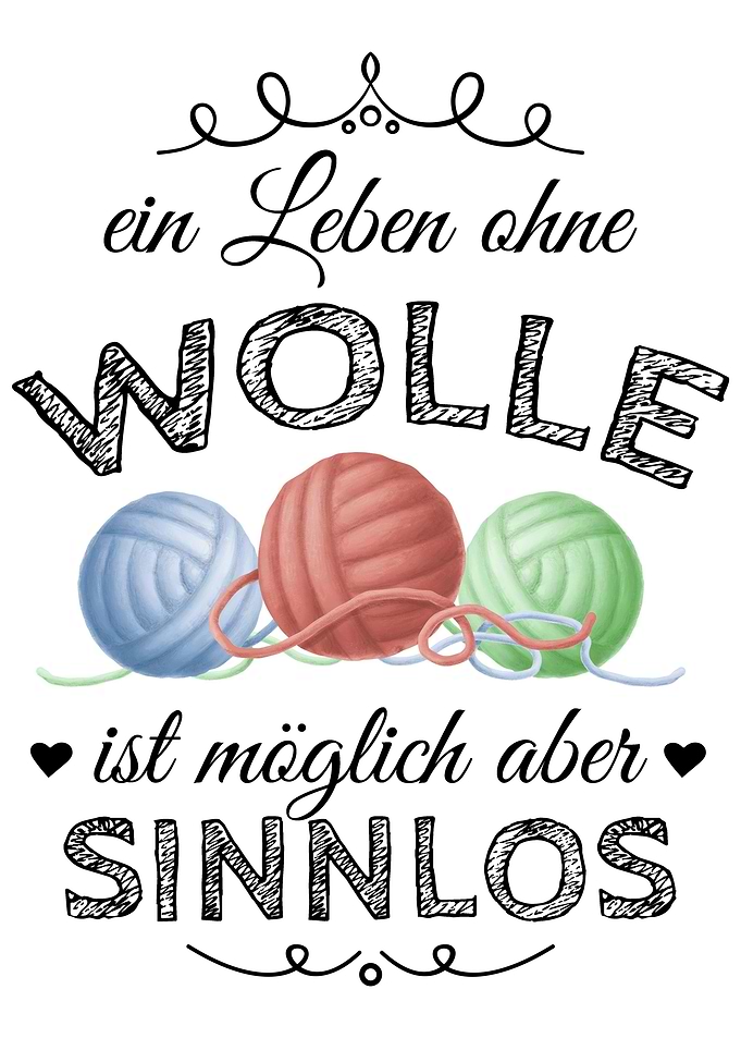 Stricken Spruch Wolle Oma