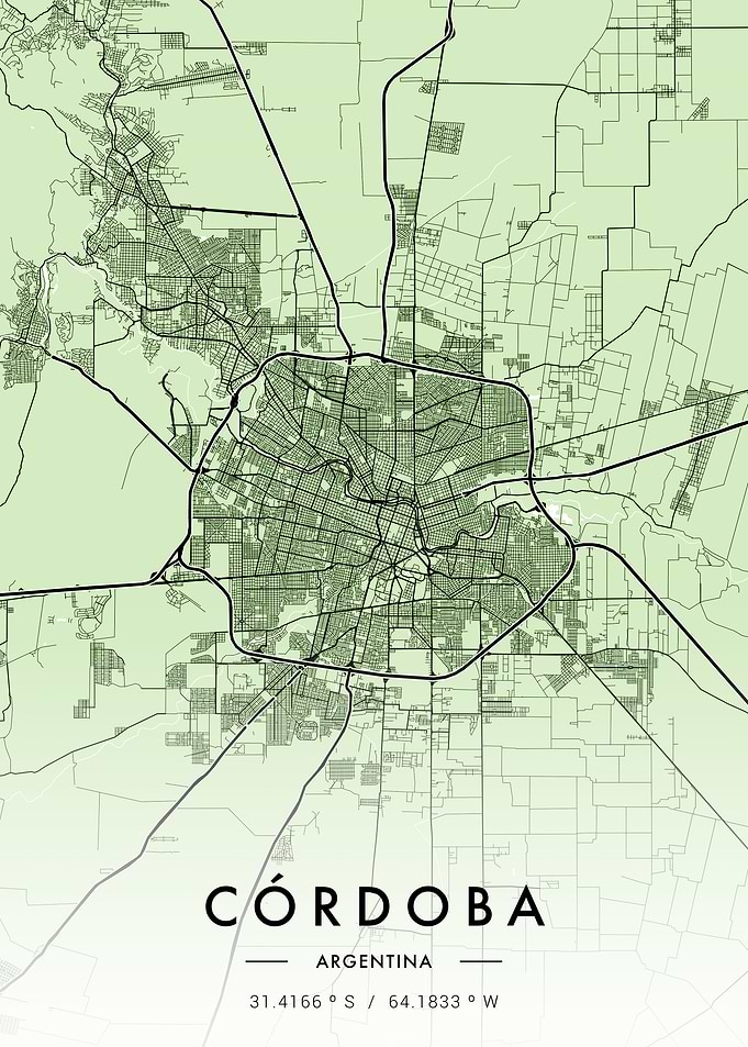Cordoba City Map Green