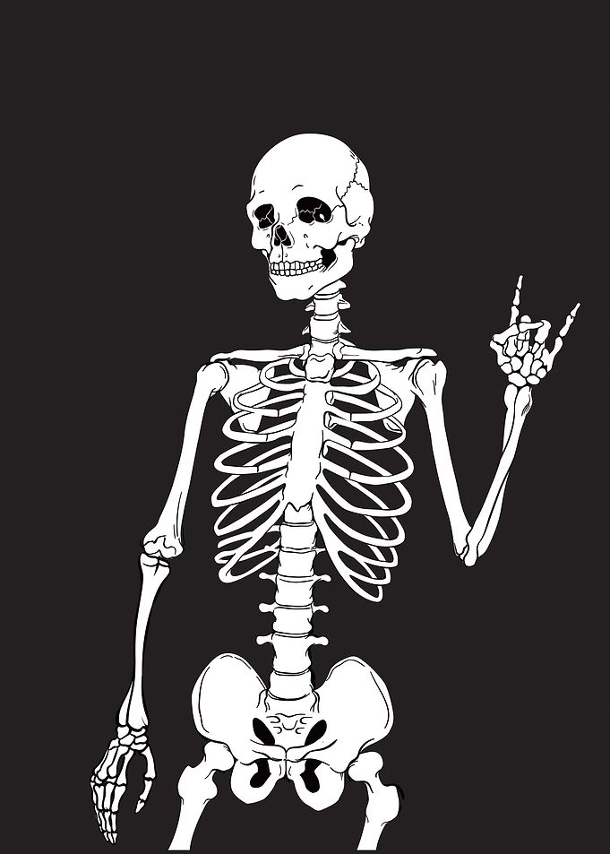 Edgy Rock n Roll Skeleton