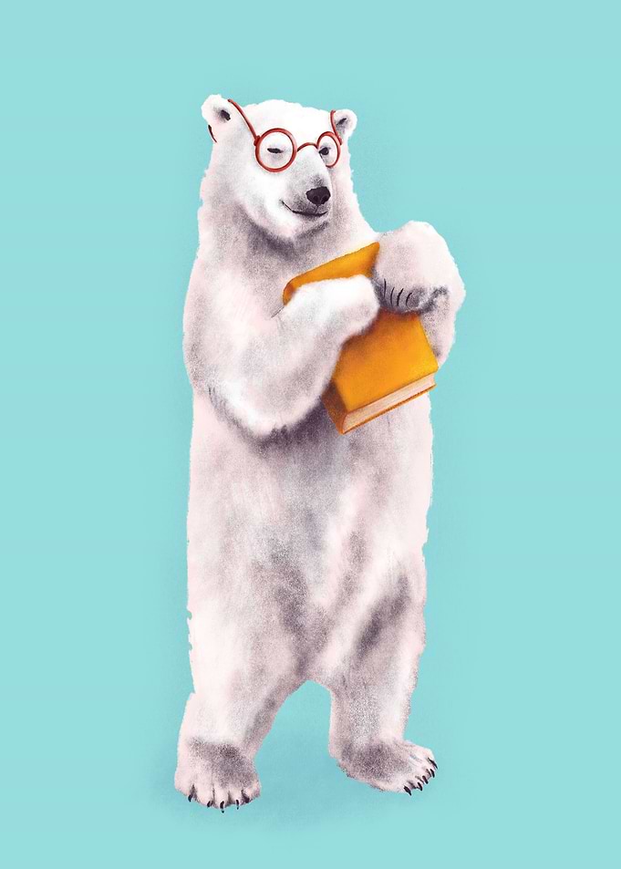 Polar Bear Book Lover