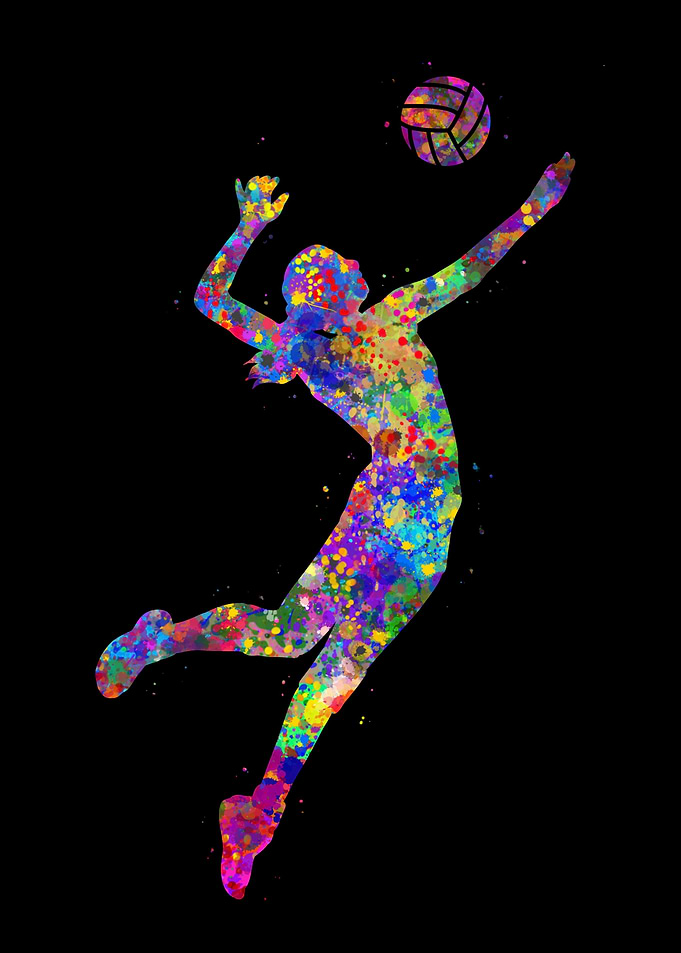 Volleyball Girl Watercolor