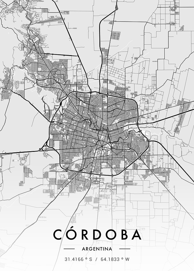 Cordoba City Map White