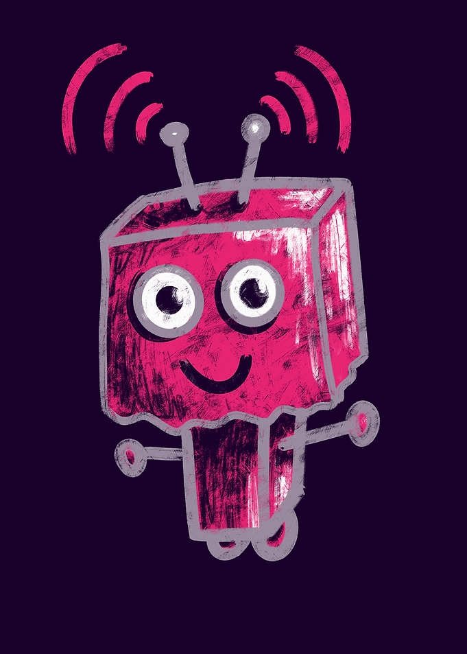 Cute Pink Retro Robot