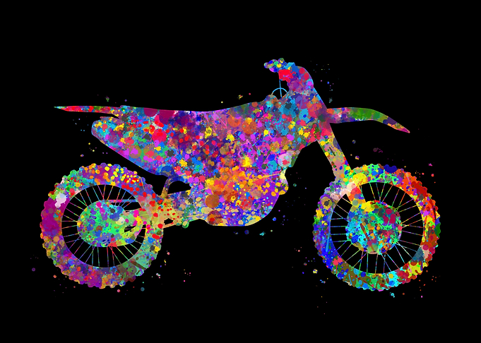 Motocross Watercolor Art