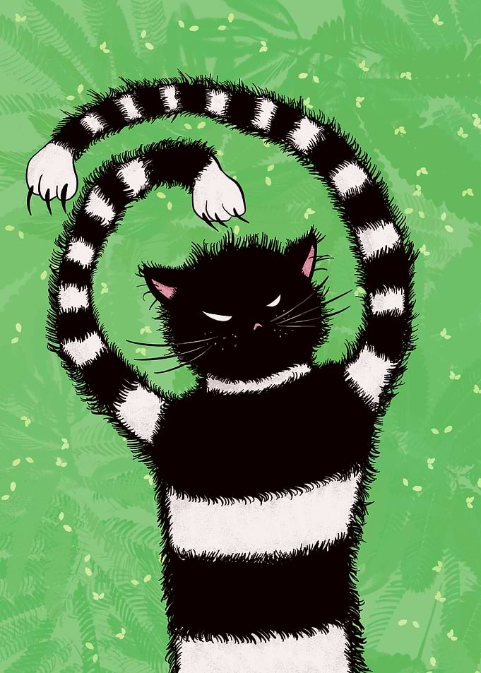 Weird Cat In Green Spring
